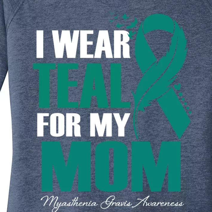 I Wear Teal For My Mom Myasthenia Gravis Awareness Gift Women's Perfect Tri Tunic Long Sleeve Shirt