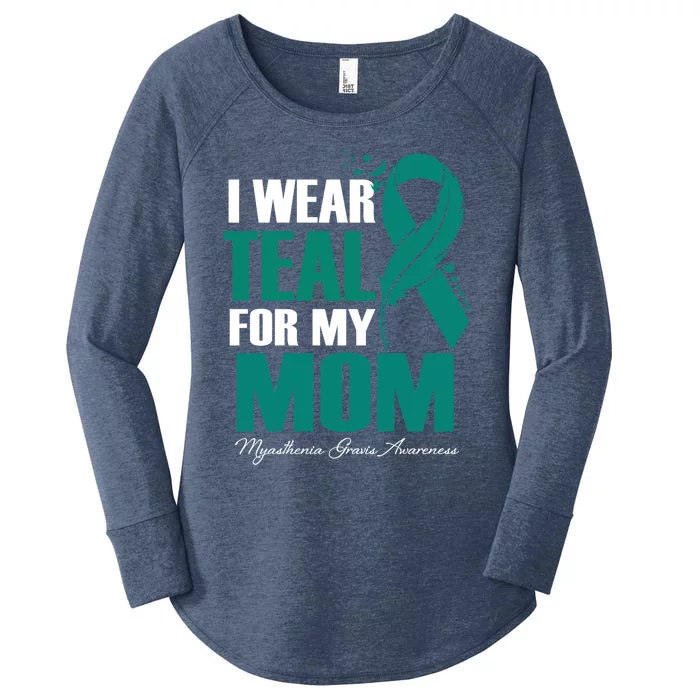 I Wear Teal For My Mom Myasthenia Gravis Awareness Gift Women's Perfect Tri Tunic Long Sleeve Shirt