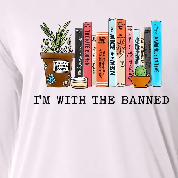 I'm With The Banned Books I Read Banned Books Lovers Cooling Performance Long Sleeve Crew