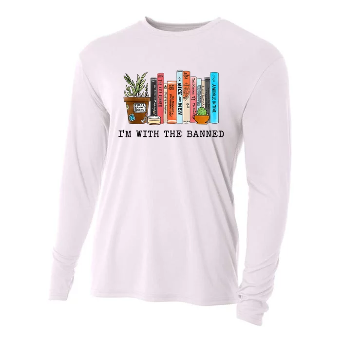 I'm With The Banned Books I Read Banned Books Lovers Cooling Performance Long Sleeve Crew