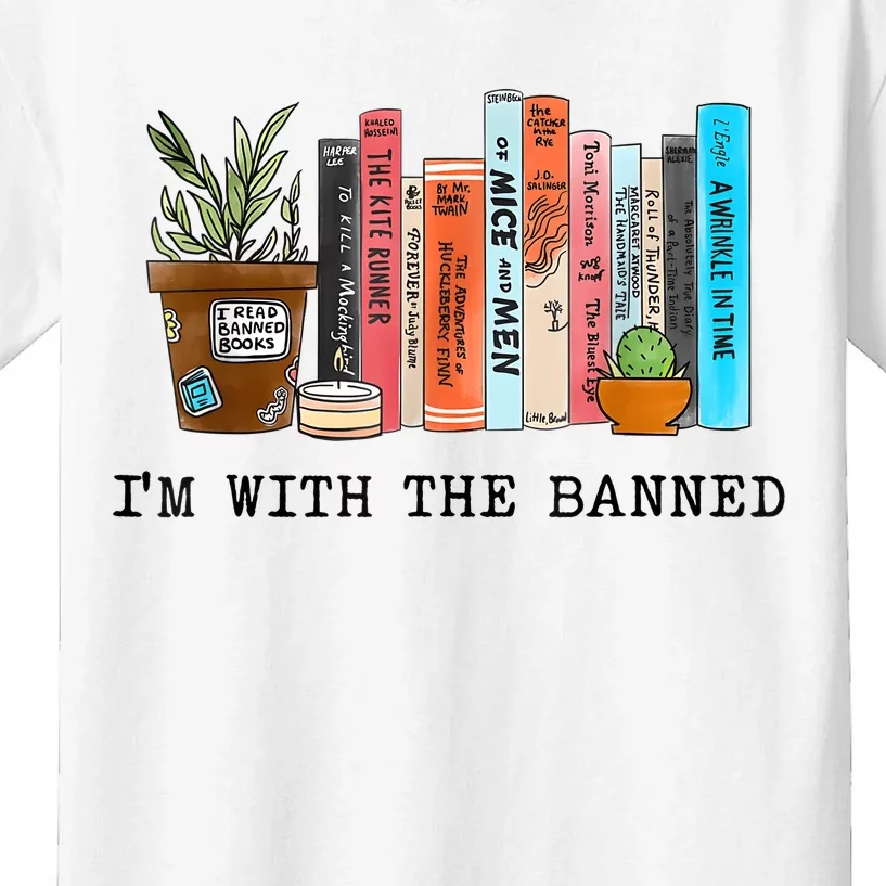 I'm With The Banned Books I Read Banned Books Lovers Kids T-Shirt