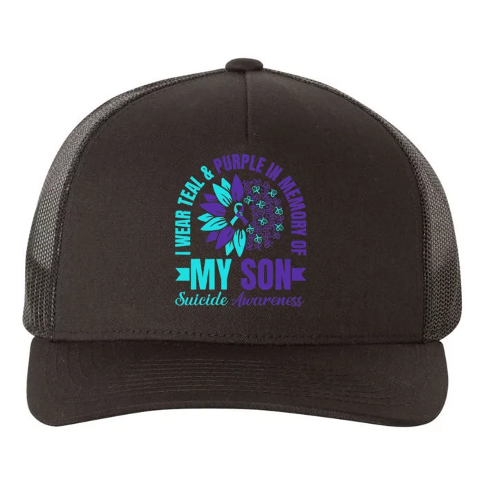 I Wear Teal Purple In Memory Of My Son Suicide Awareness Yupoong Adult 5-Panel Trucker Hat