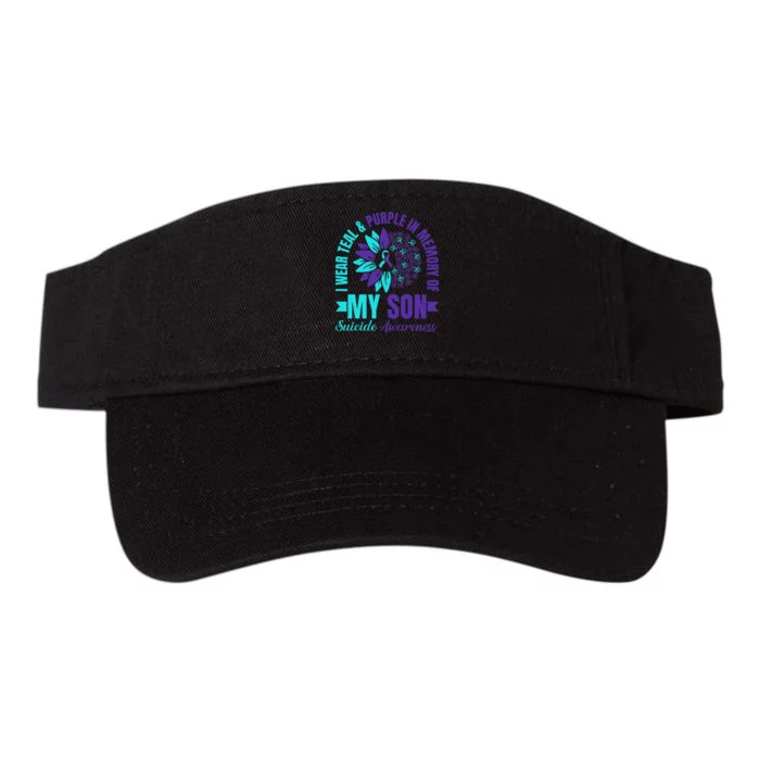 I Wear Teal Purple In Memory Of My Son Suicide Awareness Valucap Bio-Washed Visor