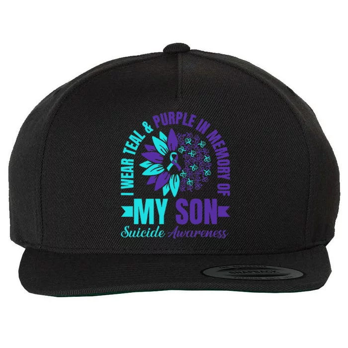 I Wear Teal Purple In Memory Of My Son Suicide Awareness Wool Snapback Cap