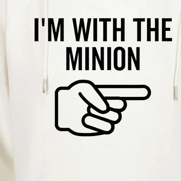 IM With The Minion Funny Couples Matching Halloween Costume Womens Funnel Neck Pullover Hood