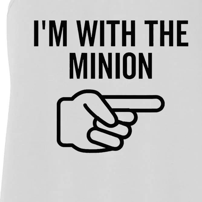 IM With The Minion Funny Couples Matching Halloween Costume Women's Racerback Tank