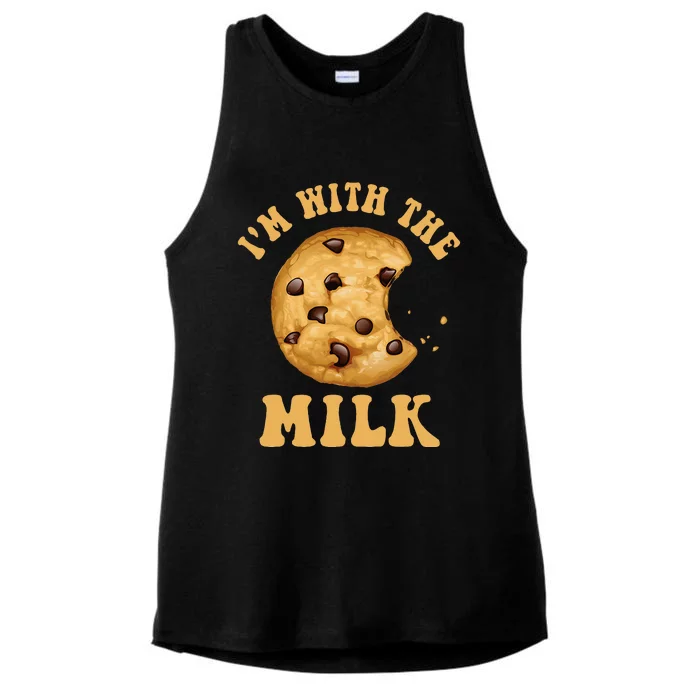 IM With The Milk And Cookie Couples Matching Costumes Ladies Tri-Blend Wicking Tank