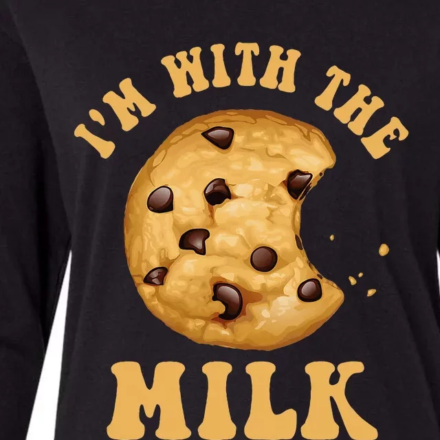 IM With The Milk And Cookie Couples Matching Costumes Womens Cotton Relaxed Long Sleeve T-Shirt