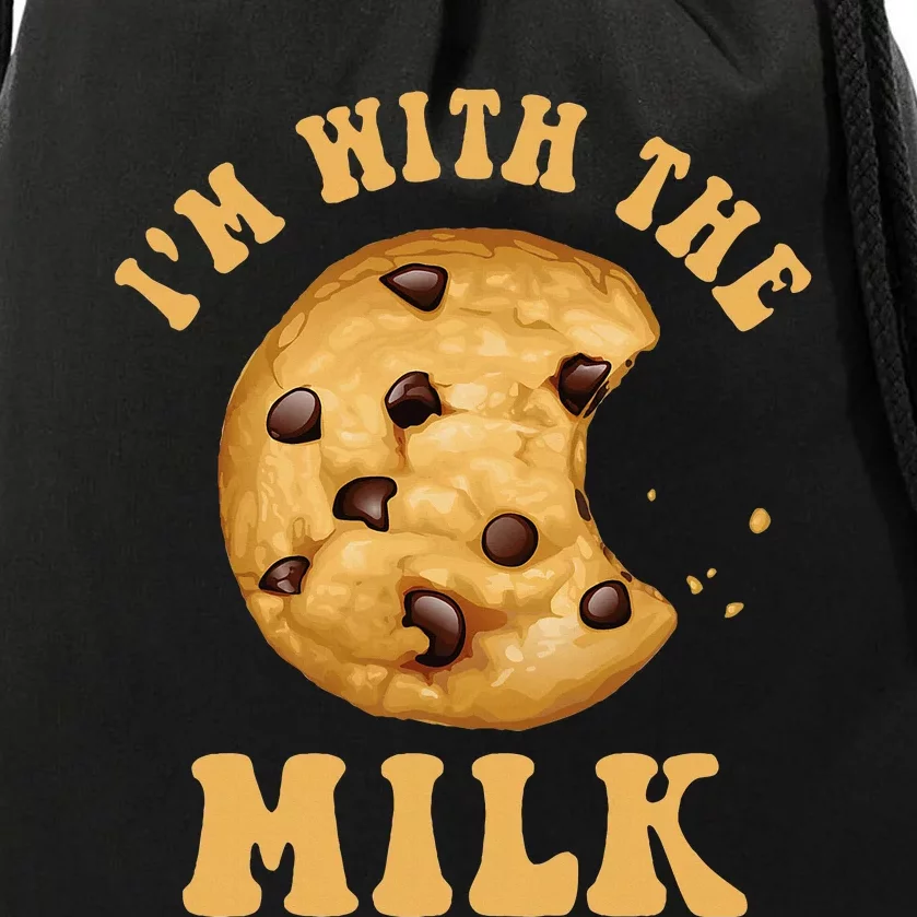 IM With The Milk And Cookie Couples Matching Costumes Drawstring Bag