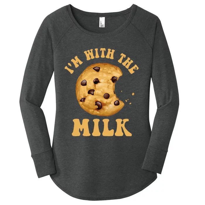 IM With The Milk And Cookie Couples Matching Costumes Women's Perfect Tri Tunic Long Sleeve Shirt