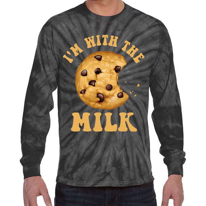 IM With The Milk And Cookie Couples Matching Costumes Tie-Dye Long Sleeve Shirt