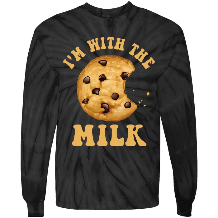 IM With The Milk And Cookie Couples Matching Costumes Tie-Dye Long Sleeve Shirt