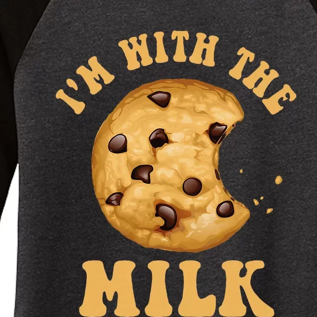 IM With The Milk And Cookie Couples Matching Costumes Women's Tri-Blend 3/4-Sleeve Raglan Shirt