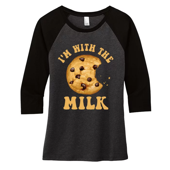 IM With The Milk And Cookie Couples Matching Costumes Women's Tri-Blend 3/4-Sleeve Raglan Shirt