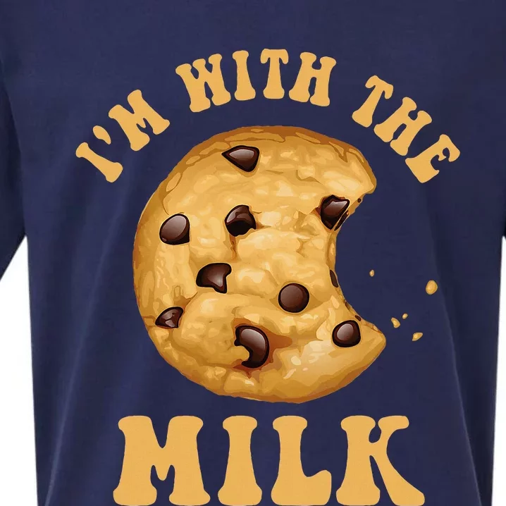 IM With The Milk And Cookie Couples Matching Costumes Sueded Cloud Jersey T-Shirt