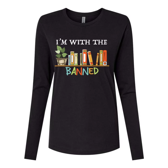 I'm with The Banned Books I Read Banned Books Lovers Womens Cotton Relaxed Long Sleeve T-Shirt