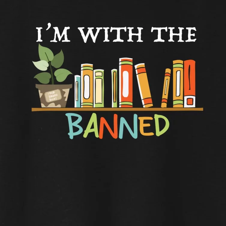 I'm with The Banned Books I Read Banned Books Lovers Women's Crop Top Tee