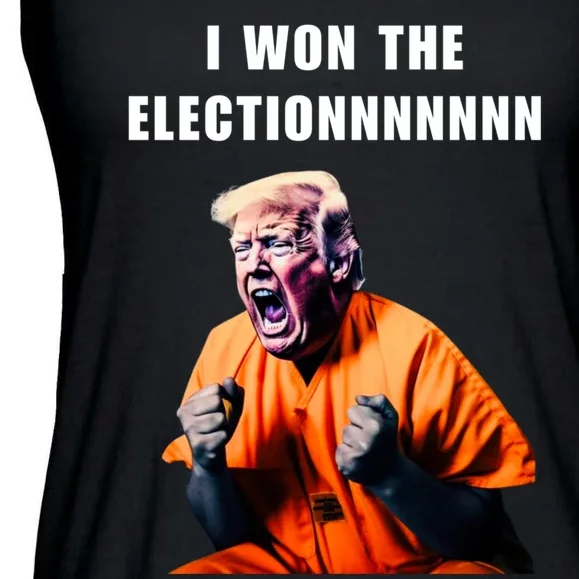 I Won The ElectionFunny Trump Prisoner Halloween Costume Ladies Essential Flowy Tank