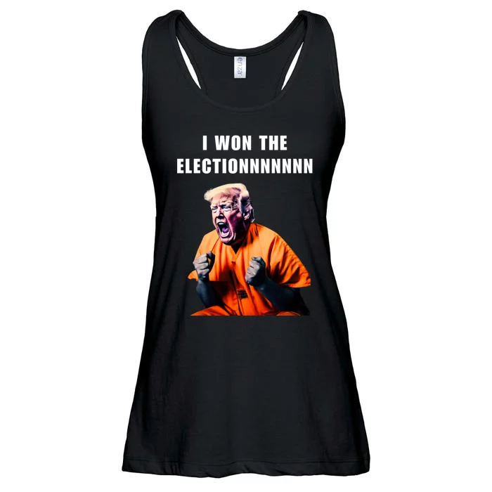 I Won The ElectionFunny Trump Prisoner Halloween Costume Ladies Essential Flowy Tank