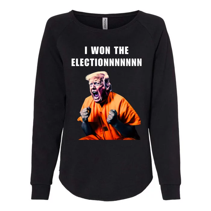 I Won The ElectionFunny Trump Prisoner Halloween Costume Womens California Wash Sweatshirt