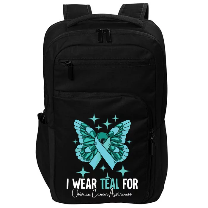 I Wear Teal For Ovarian Cancer Awareness Impact Tech Backpack