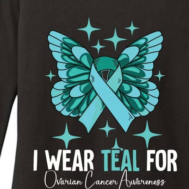 I Wear Teal For Ovarian Cancer Awareness Womens CVC Long Sleeve Shirt