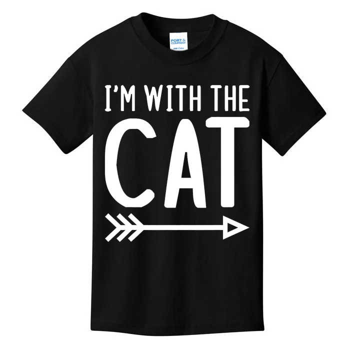 IM With The Cat Funny Matching Halloween Couple Costume Kids T-Shirt