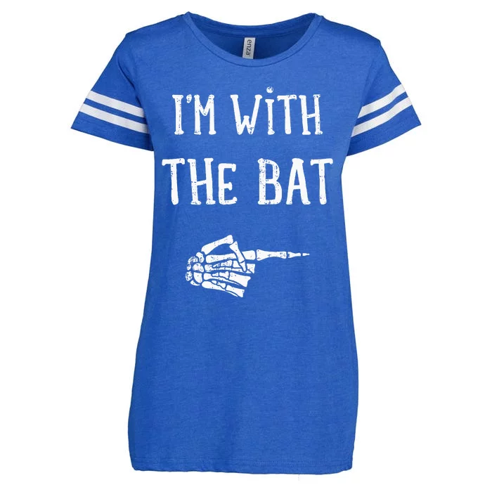 IM With The Bat Funny Matching Couple Costume Halloween Enza Ladies Jersey Football T-Shirt