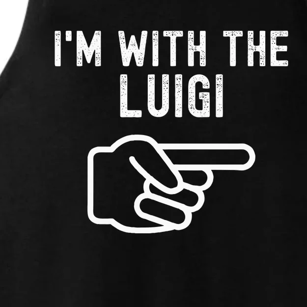 IM With The Luigi Funny Couples Matching Halloween Costume Ladies Tri-Blend Wicking Tank