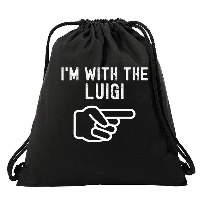 IM With The Luigi Funny Couples Matching Halloween Costume Drawstring Bag