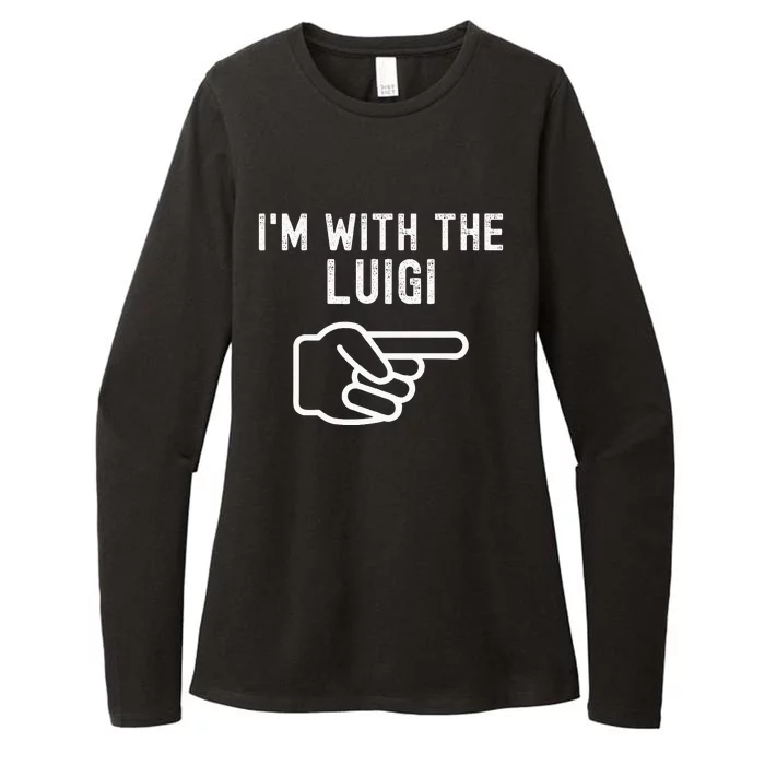 IM With The Luigi Funny Couples Matching Halloween Costume Womens CVC Long Sleeve Shirt