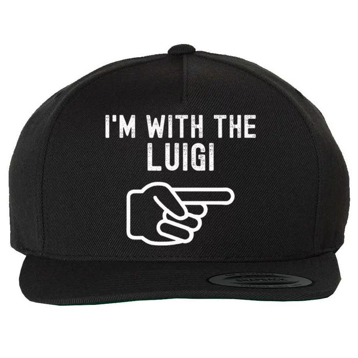 IM With The Luigi Funny Couples Matching Halloween Costume Wool Snapback Cap