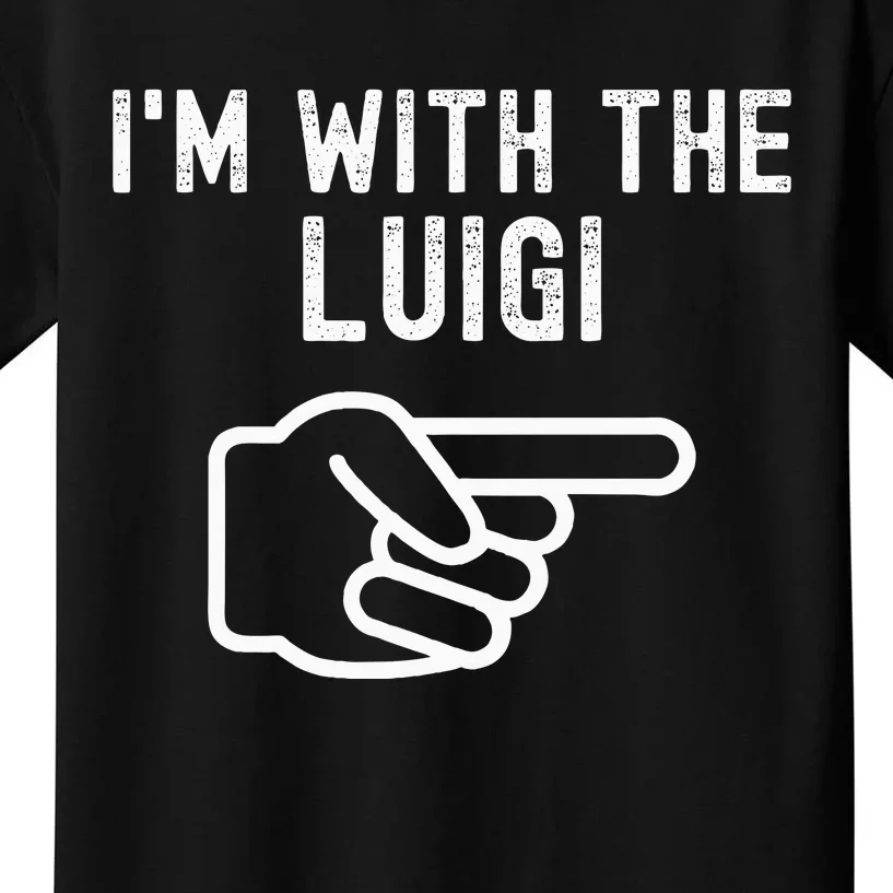 IM With The Luigi Funny Couples Matching Halloween Costume Kids T-Shirt