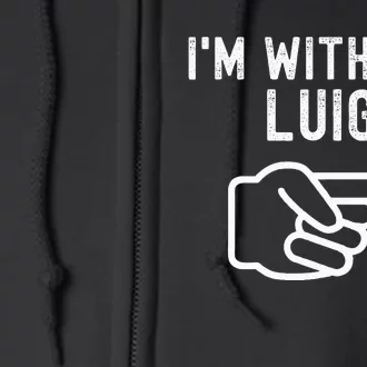 IM With The Luigi Funny Couples Matching Halloween Costume Full Zip Hoodie