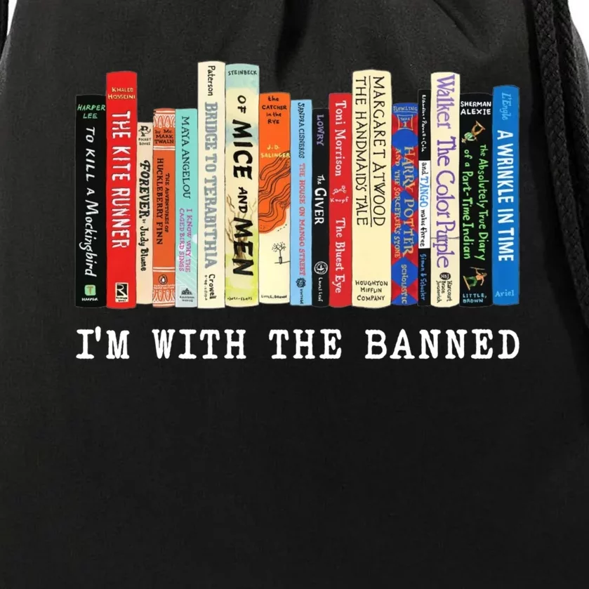 Im With The Banned Banned Books Reading Books Drawstring Bag