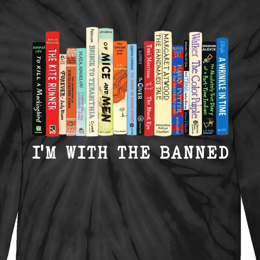 Im With The Banned Banned Books Reading Books Tie-Dye Long Sleeve Shirt