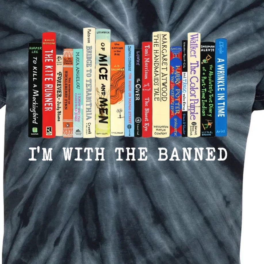 Im With The Banned Banned Books Reading Books Kids Tie-Dye T-Shirt