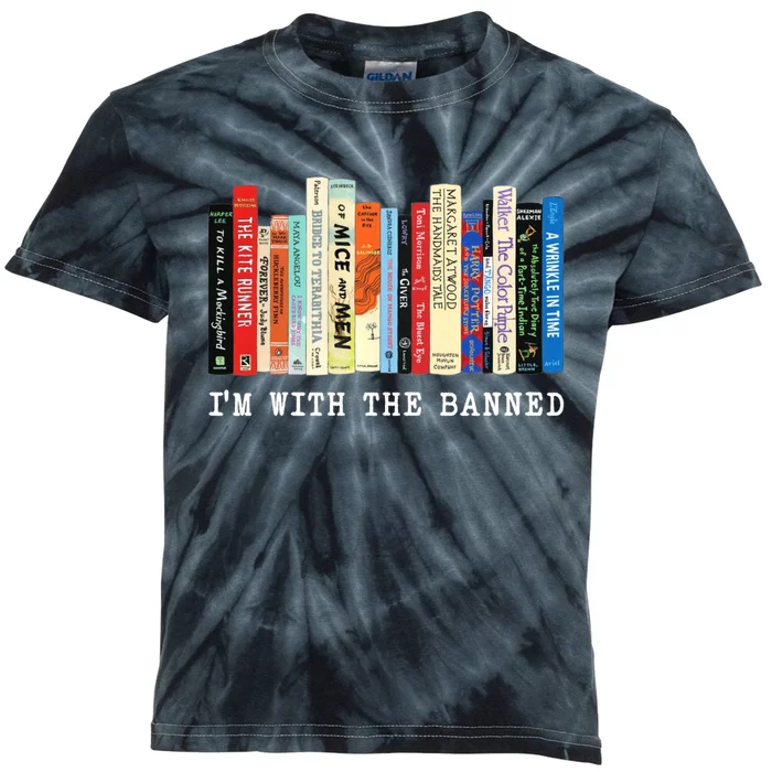 Im With The Banned Banned Books Reading Books Kids Tie-Dye T-Shirt