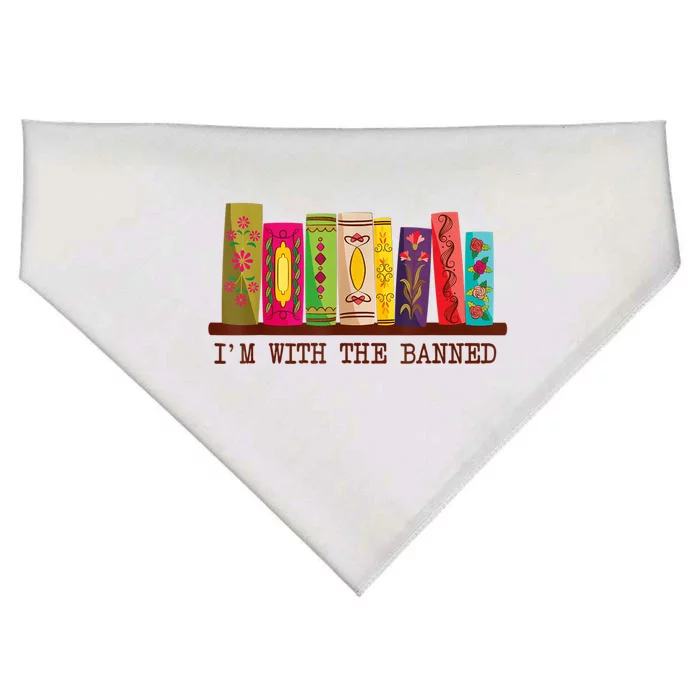 I'm With The Banned Books Funny I Read Banned Books Lovers USA-Made Doggie Bandana