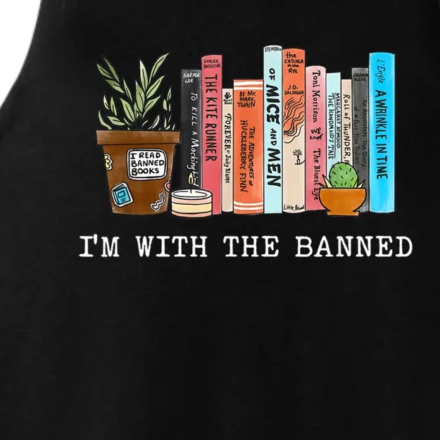 Im With The Banned Banned Books Reading Books Ladies Tri-Blend Wicking Tank