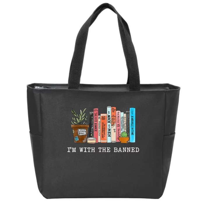 Im With The Banned Banned Books Reading Books Zip Tote Bag