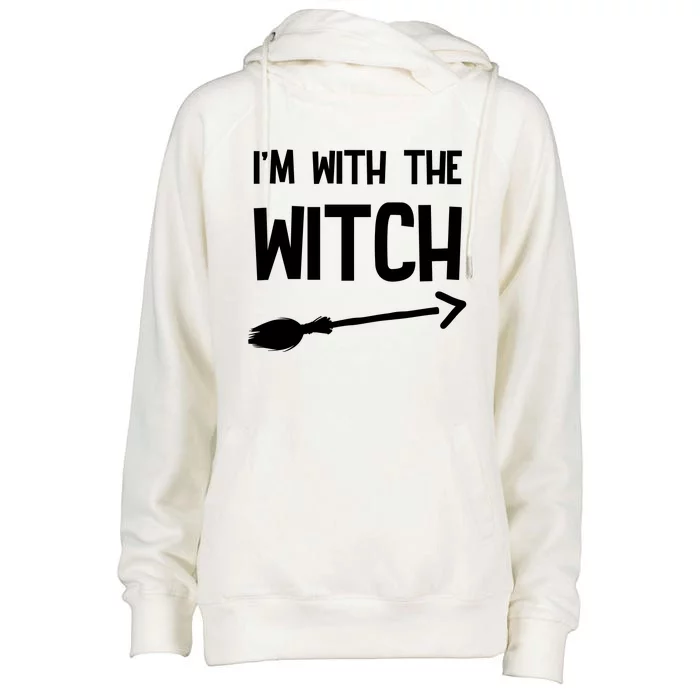 I'm With The Witch Womens Funnel Neck Pullover Hood