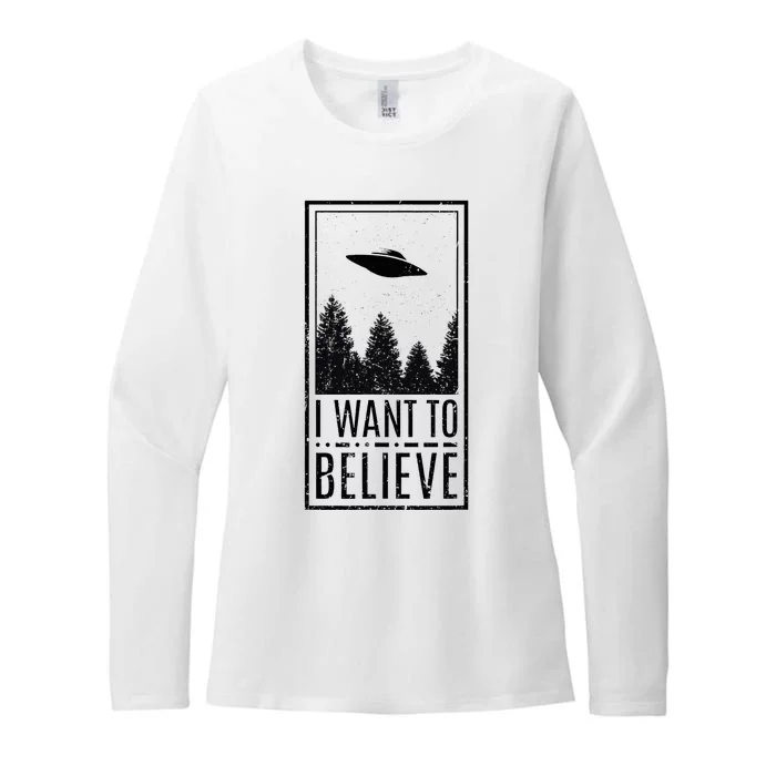 I Want To Believe Ufo Believer Alien Conspiracy Womens CVC Long Sleeve Shirt