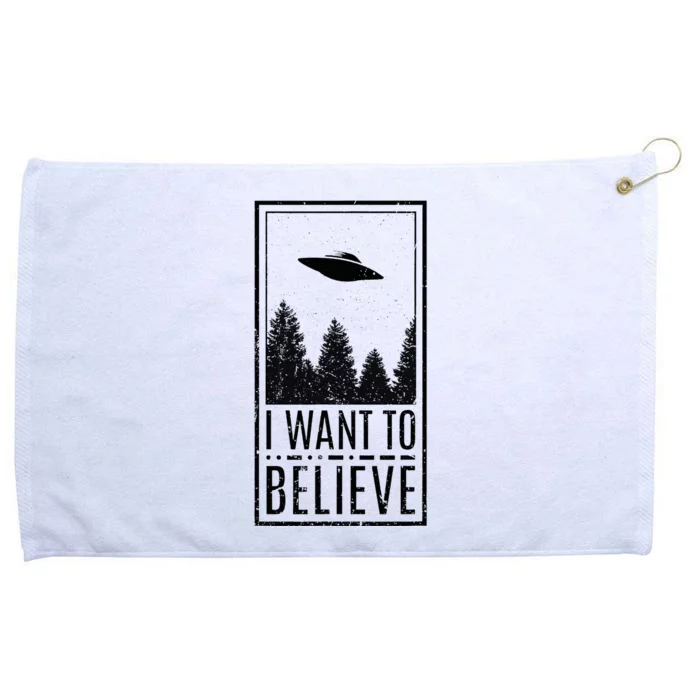 I Want To Believe Ufo Believer Alien Conspiracy Grommeted Golf Towel