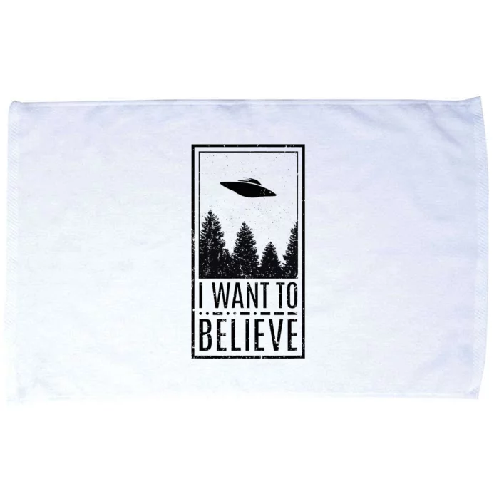 I Want To Believe Ufo Believer Alien Conspiracy Microfiber Hand Towel