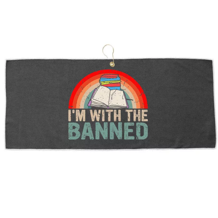 Im With The Banned Read Banned Books Lover Bookworm Large Microfiber Waffle Golf Towel