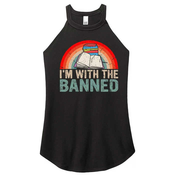 Im With The Banned Read Banned Books Lover Bookworm Women’s Perfect Tri Rocker Tank