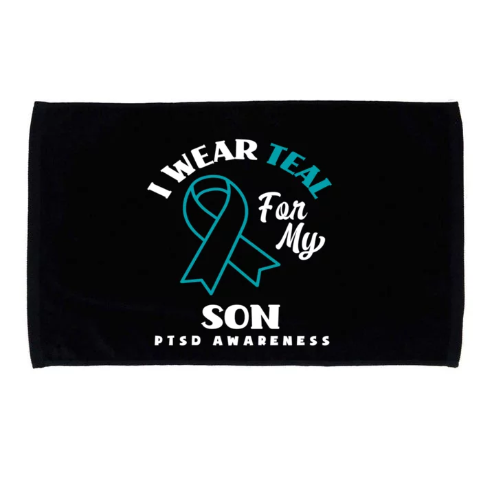 I Wear Teal For My Son Ptsd Awareness Gift Microfiber Hand Towel