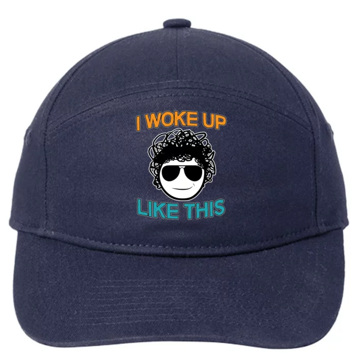 I Woke Up Like This Funny Emoji Smile Cool Face 7-Panel Snapback Hat