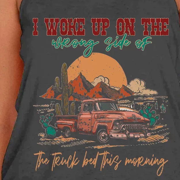 I Woke Up On The Wrong Side Of The Truck Bed This Morning Women's Knotted Racerback Tank